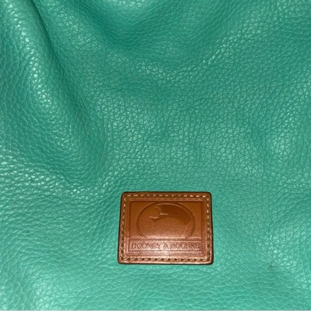 Dooney & Bourke Aqua Hobo Bag with Tan Accents